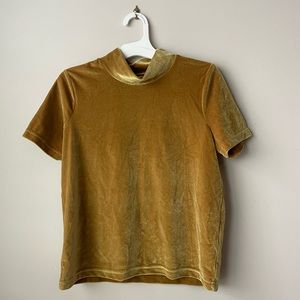 Madewell Mock Neck Velour shirt XS